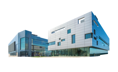 Modern office png sticker, laboratory architecture, transparent background