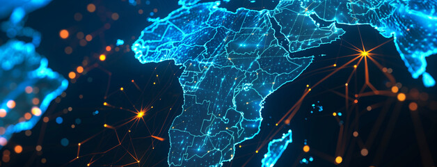 Global network, Digital map of Asia, world map overlays a dark, intricate circuit board, symbolizing global connectivity and technology, Communications network map , high speed data transfer, Ai 