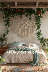 Boho Floral Canopy: Dreamy Bedroom Escape
