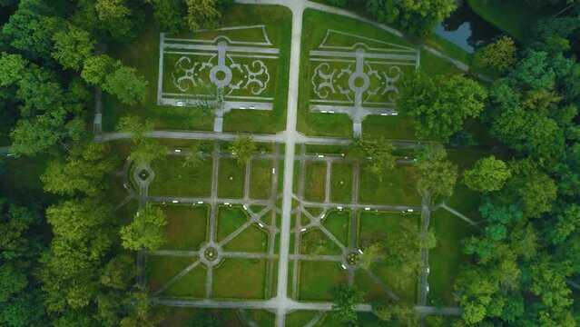 Gardens At The Palace Skierniewice Ogrody Palac Aerial View Poland
