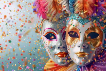 Experience the Magic of a Colorful Carnival with Our Opulent and Festive Party Backgrounds: Ideal for Masquerade Balls, Elegant Events, and Luxurious Celebrations