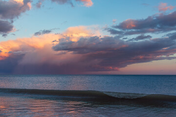 Strom cloud moving through the mediterranean sea