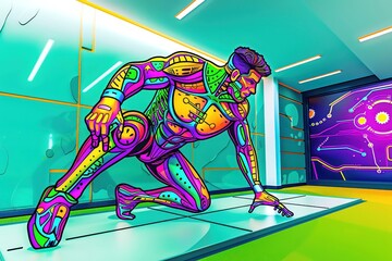 Injured players benefit from holographic physiotherapy sessions, where specific exercises are demonstrated and monitored by virtual therapists, closeup