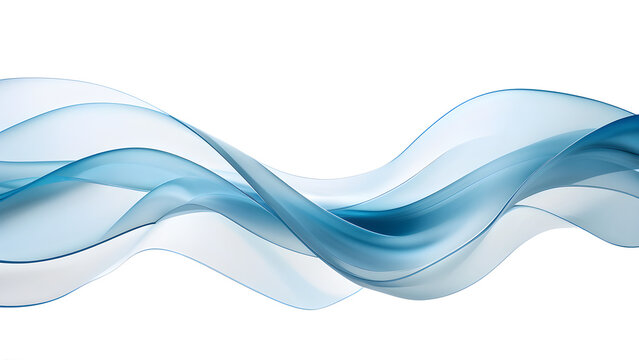 abstract blue wave on transparent background