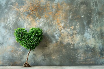 Esg concept, tree in shape of a heart