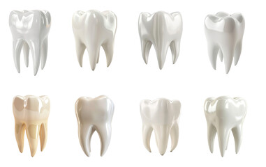 floated 3d render of tooth isolate on transparency background PNG