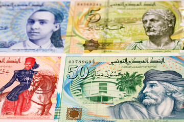 Tunisian dinar a business background - obrazy, fototapety, plakaty