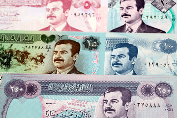Old Iraqi dinar a business background - obrazy, fototapety, plakaty