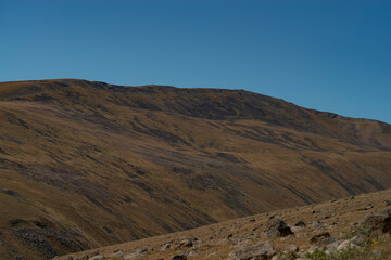 Beautiful mountain landscape with clouds in the blue sky, Armenia