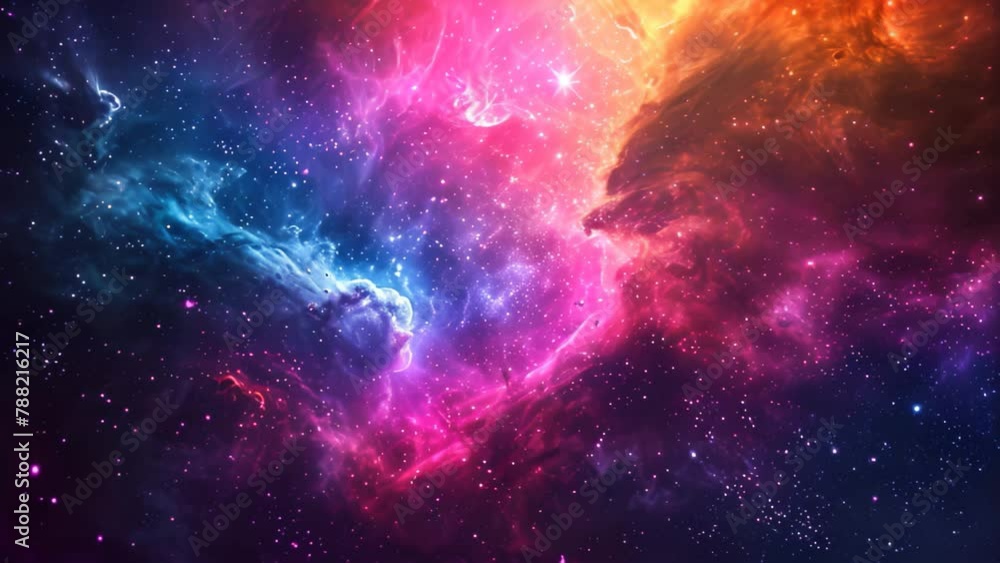 Aufkleber a vibrant space scene featuring an array of stars and clouds, futuristic rendering of a far-off colo