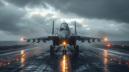 A 5th generation fighter plane of the Israeli Air Force on ground display at Hatzerim Air Force Base at sunset