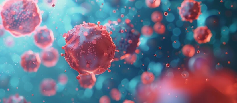 Intricate Dance of Malignancy: 3D Rendered Cancer Cells - Generative AI