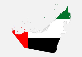 Mapa y bandera de los Emiratos Árabes Unidos © Montsilus