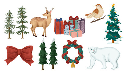 Christmas vibe festive holiday png sticker hand drawn collection
