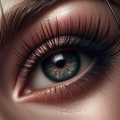 Beautiful woman eye closeup macro - Generative AI