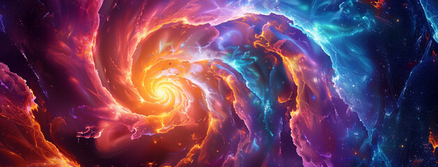 fire and smoke, Spiral galaxy in the dark, Multicolored vortex energy, cosmic spiral, Colorful vortex energy, cosmic spiral waves, multicolor swirls explosion, Ai generated