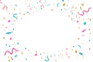 Colorful png ribbons festive new year party frame