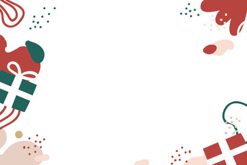 Christmas gift boxes border png abstract design element