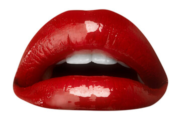 Png kissable red lips closeup sticker