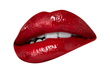 Lips PNG Woman biting Valentine’s day design element