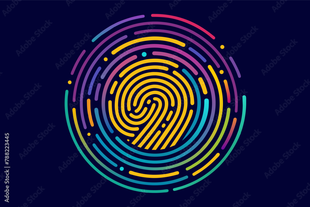 Aufkleber Abstract Digital Fingerprint Pattern, Stylish Abstract Pattern Resembling a Digital Fingerprint