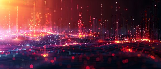 Obraz premium Financial Data Waves: Fintech Analytics in a Digital World. Concept Finance Trends, Data Analysis, Fintech Innovation