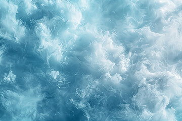 Fototapeta premium An abstract pastel blue texture resembling wispy clouds. An azure sky dotted with fluffy white cumulus clouds. The electric blue backdrop creates a beautiful pattern in the natural landscape