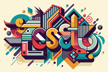 Abstract Typographic Arrangement, Creative Typography Composition