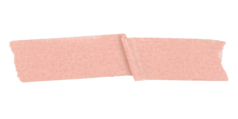 Washi tape png collage element, peachy wrinkled, transparent background