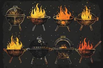 The Secrets to Successful Barbecue: How to Use Charcoal and Wood Fire to Cook Spicy, Flavorful Meats Outdoors - obrazy, fototapety, plakaty