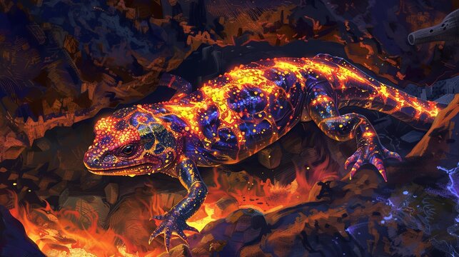 Elemental Salamander lava skin
