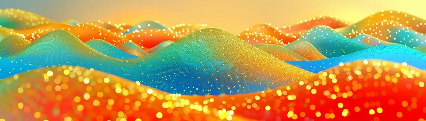 Fototapeten Liquid gold flow, closeup, warm glow, detailed texture for luxe abstract background © NatthyDesign