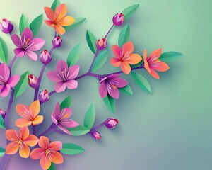 Naklejka premium Spring blossoms, soft focus, pastel tones, macro for a fresh abstract background