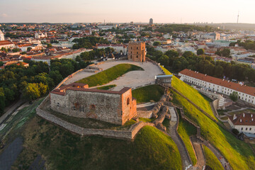 Aerial view of Vilnius Old Town, one of the largest surviving medieval old towns in Northern...