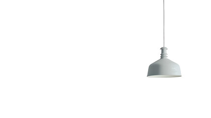 Modern ceiling lamp hanging against white wall  