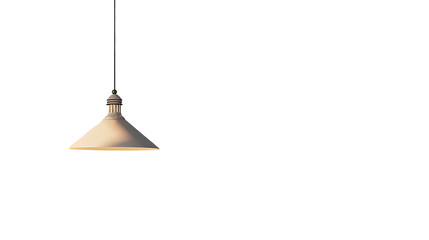 Modern ceiling lamp hanging against white wall  