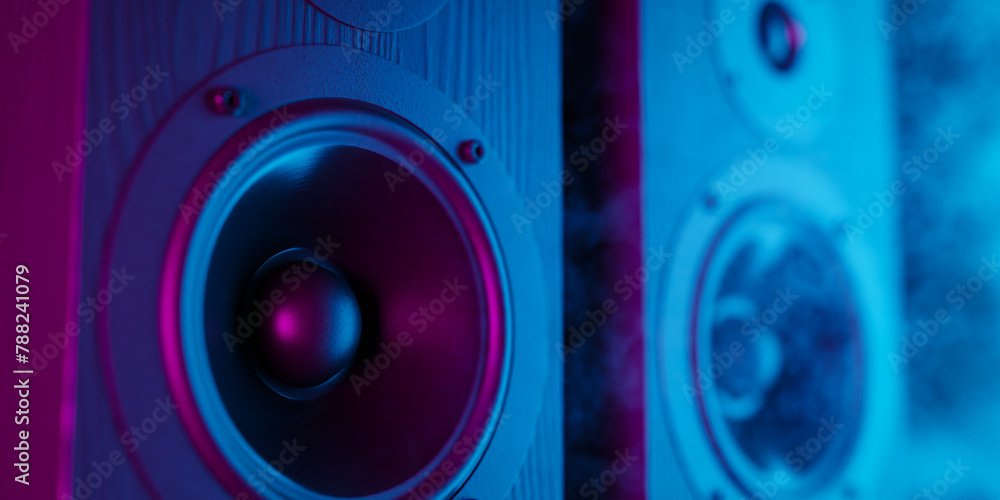 Aufkleber bookshelf audio speaker concept background for listening to music. 3d rendering