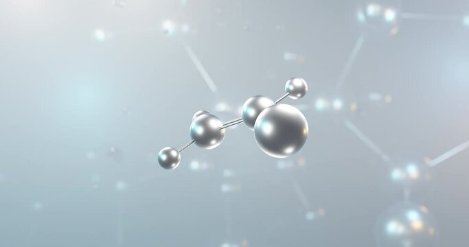 Vinyl chloride rotating 3d molecule, molecular structure of polymer, seamless video