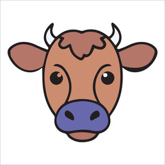 cow Line  filled illustration can be used for logos