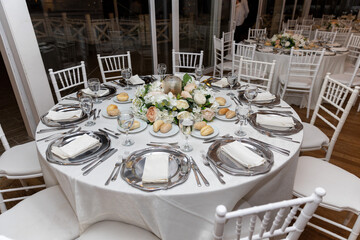 The elegant wedding table ready for guests.