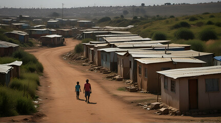 South African informal settlement poverty. Generative.AI