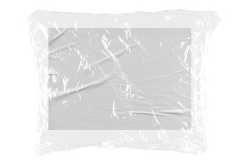 Blank paper png plastic packaging sticker, transparent background