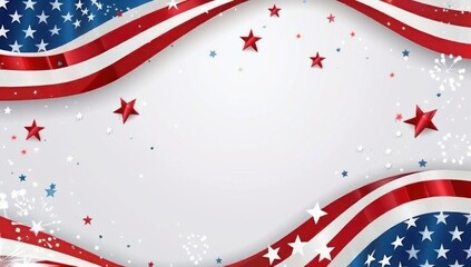 Vibrant American Spirit: A Festive Watercolor Tribute to the USA - Generative AI