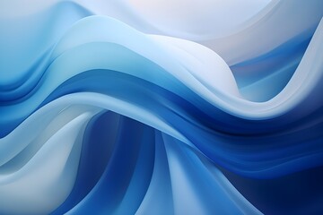 Obraz premium Abstract soft flowing shapes, blue soft tones, banner wallpaper 