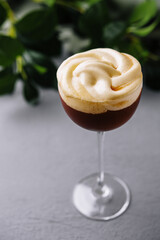 Elegant espresso martini with creamy top