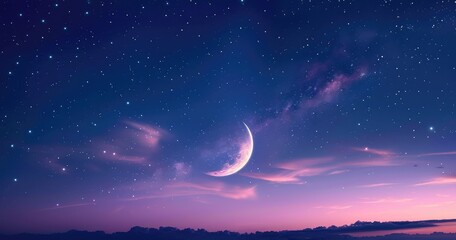 Dusky Purple Sky with Evening Constellations
 - obrazy, fototapety, plakaty