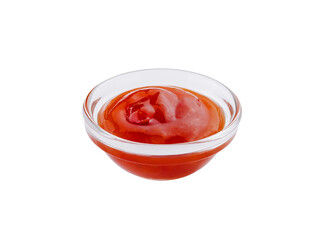 Fresh tomato ketchup in glass bowl - obrazy, fototapety, plakaty