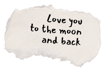 Love quote png, DIY torn paper craft clipart in transparent background