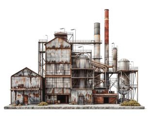 Obraz premium old factory PNG trasparent background 