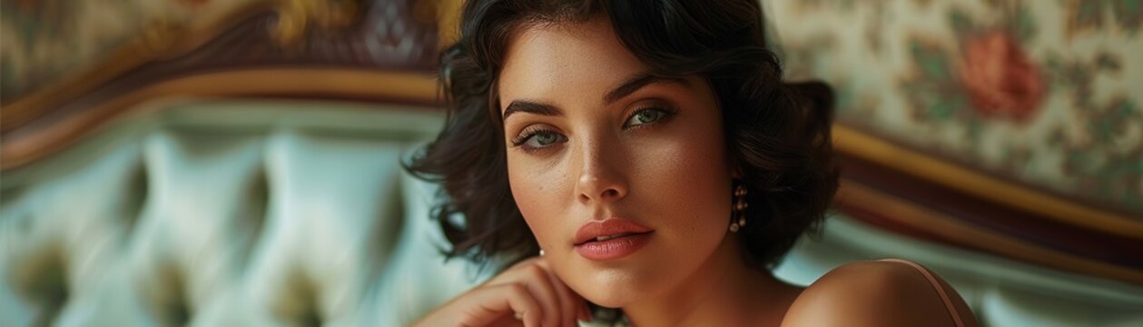 Vintage Hollywood starlet portrait session, glamour and grace, capturing the golden age